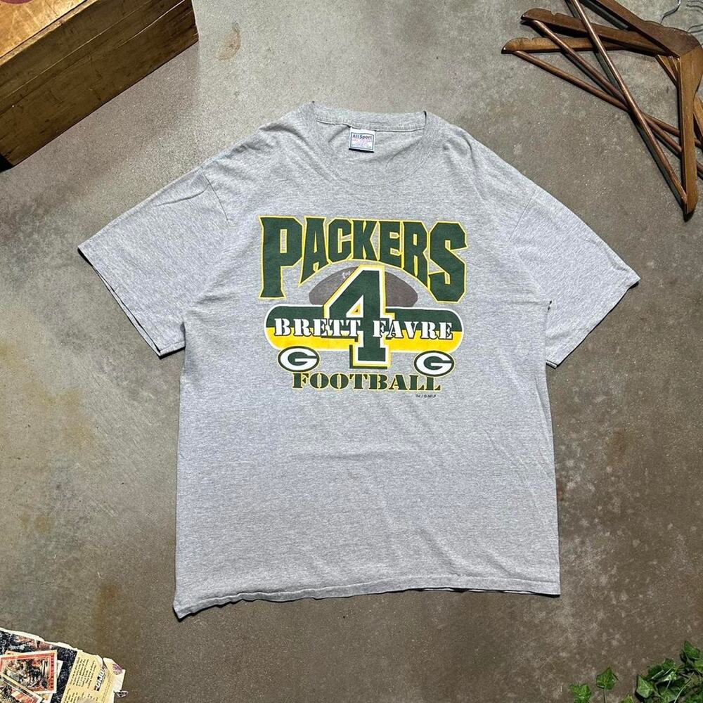 Vintage Y2K Brett Favre Green Bay Packers Jersey Shirt Grey Mens XL Football Tee